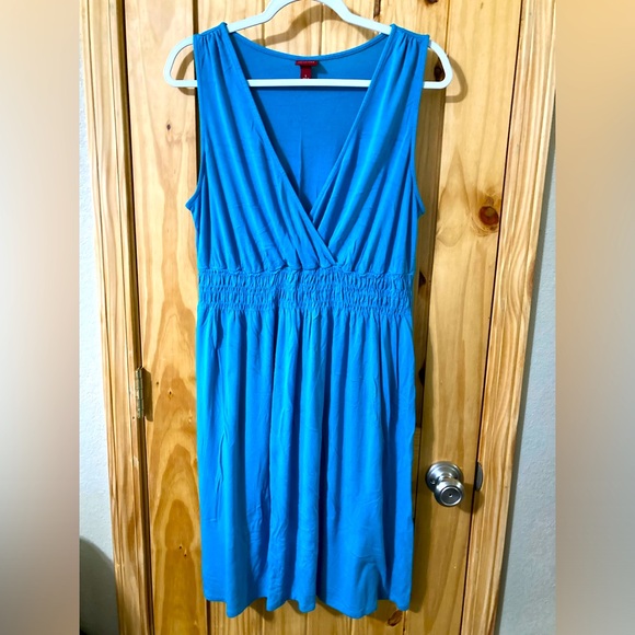 Merona size L faux wrap stretch sleeveless midi dress - Picture 1 of 4